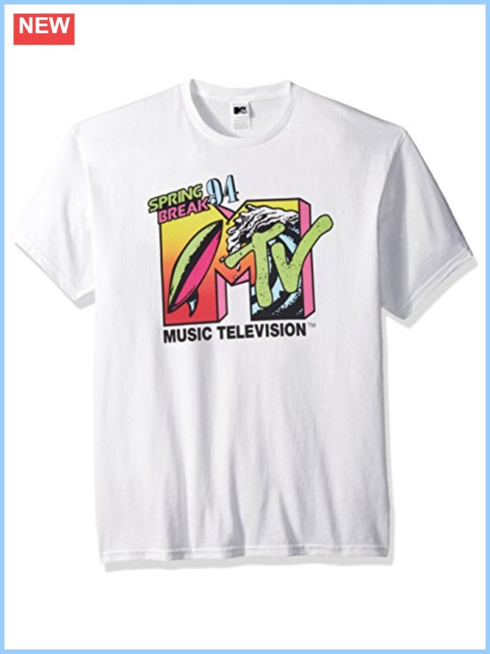 MTV Springbreak 94 Logo Cotton T-Shirt, Officially Licensed, Regular Fit, Pull